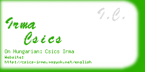 irma csics business card